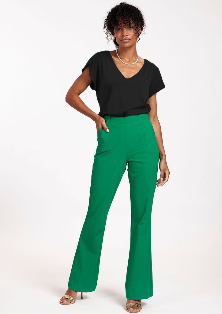 Jean bonded flair trousers green studio