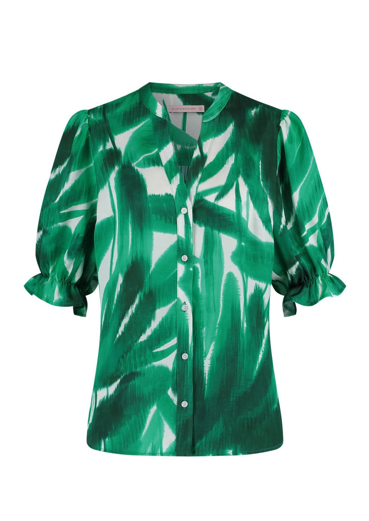 Fawn satin palm blouse studio anneloes