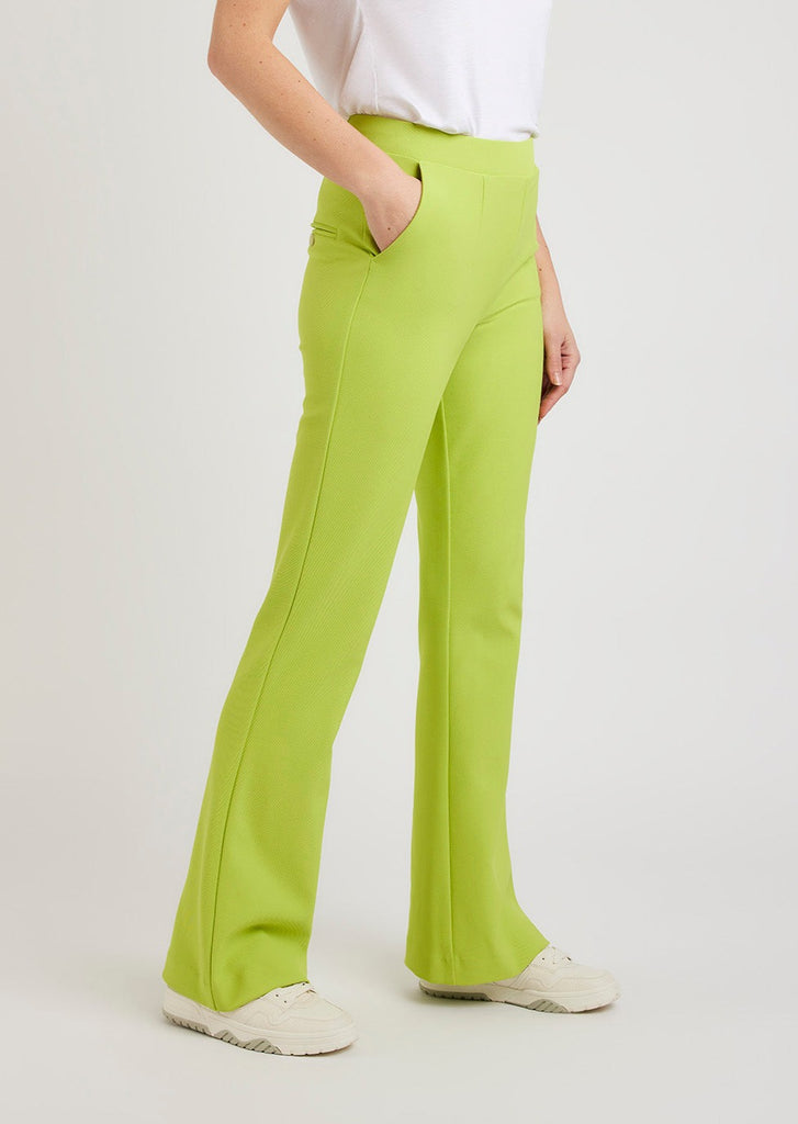 lime groene flare broek corel
