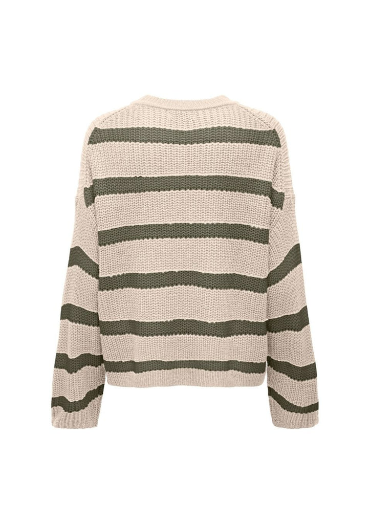 beige groene streep trui jdy