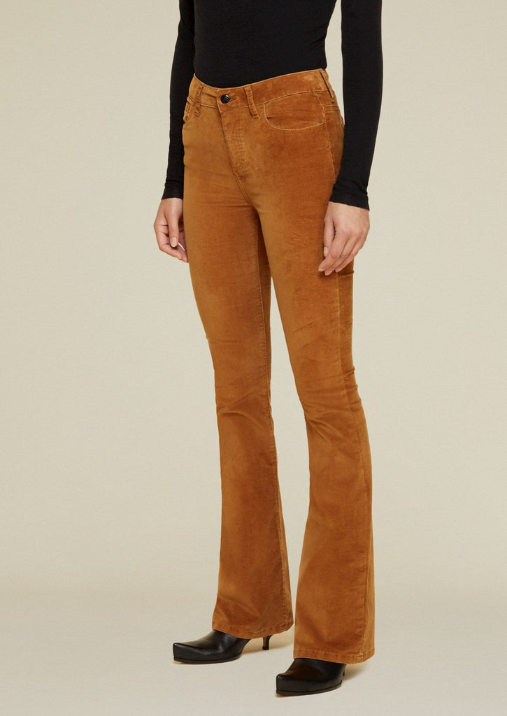 velour bronze broek lois jeans flair