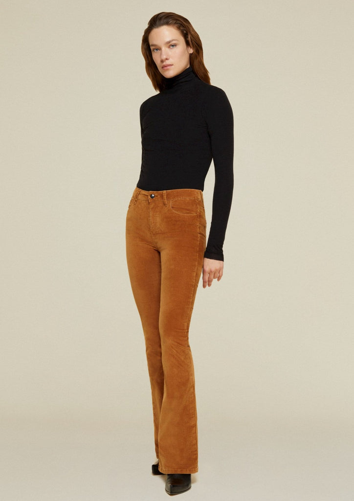 velour bronze broek lois jeans flair