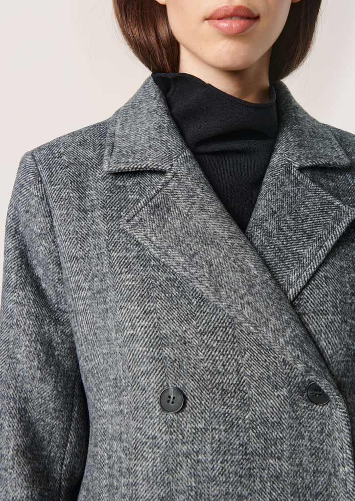 grijze tweed jas getailleerd soaked in luxury