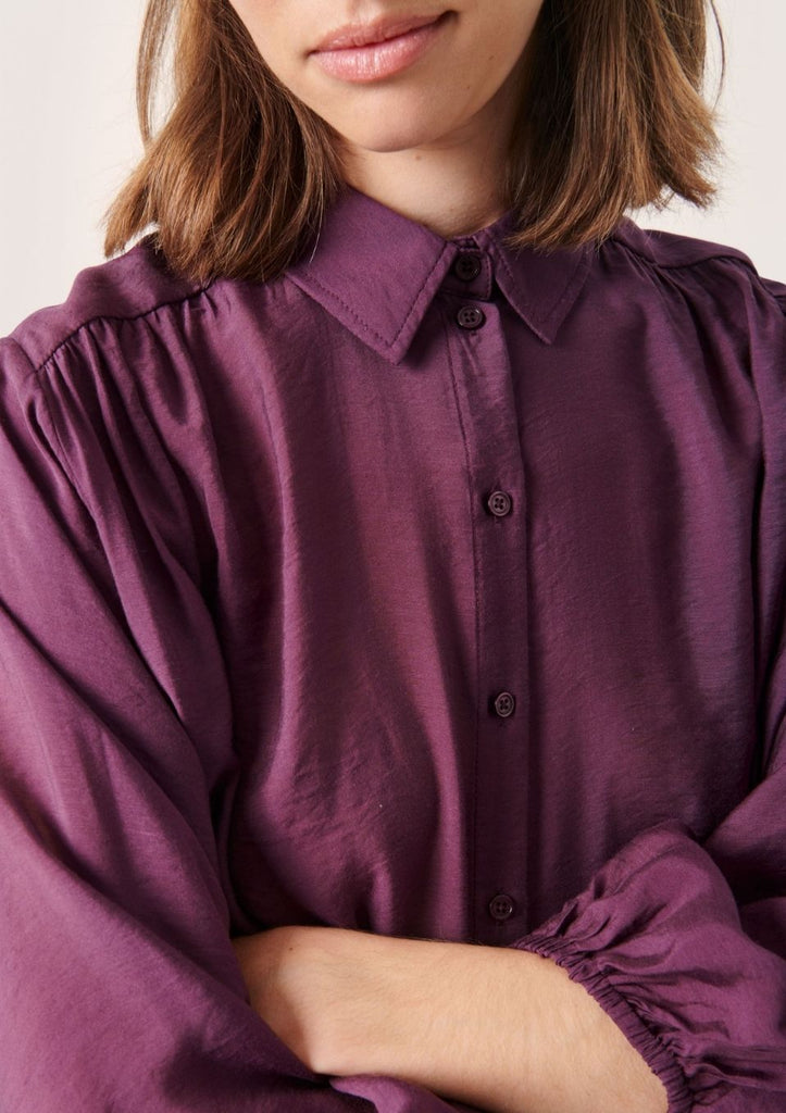 wijde paarse blouse soaked in luxury