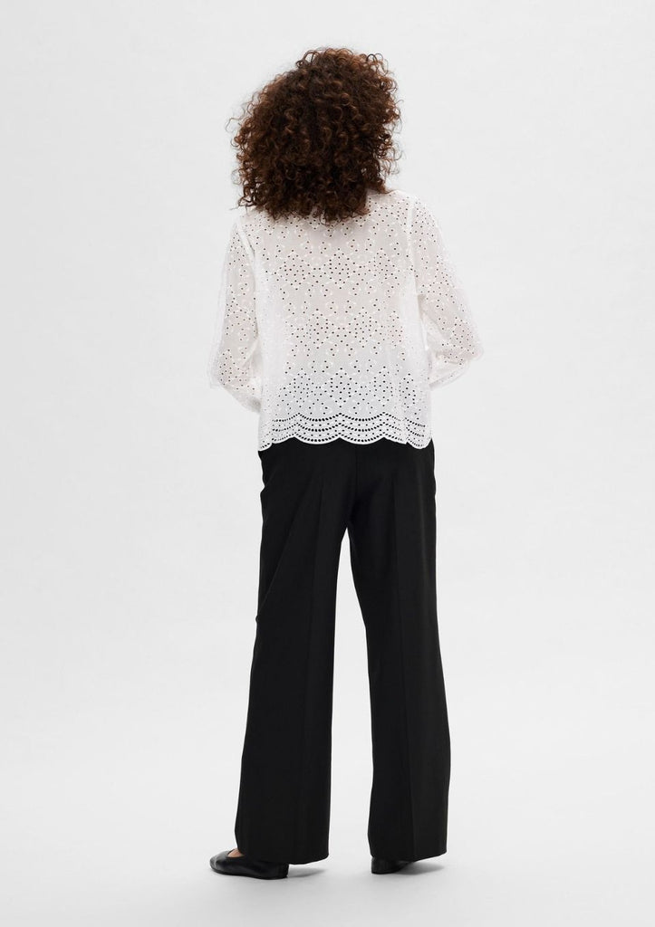 witte broderie blouse selected femme