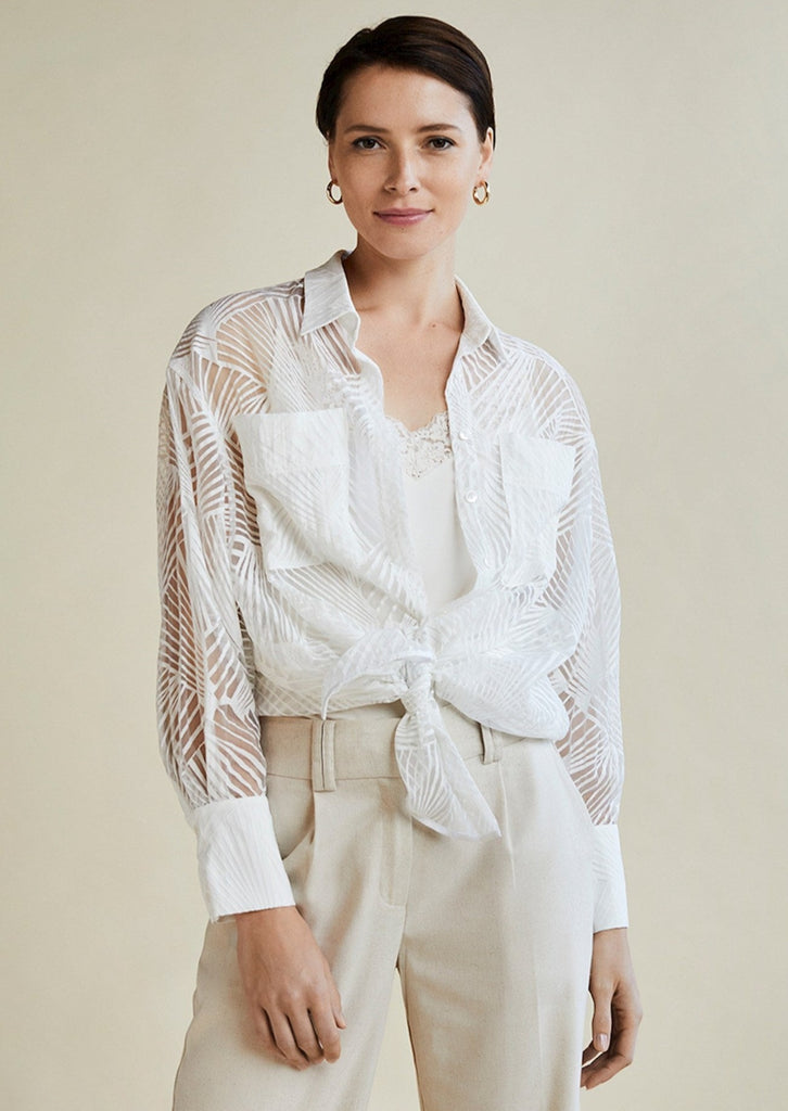 witte doorschijnende blouse simple