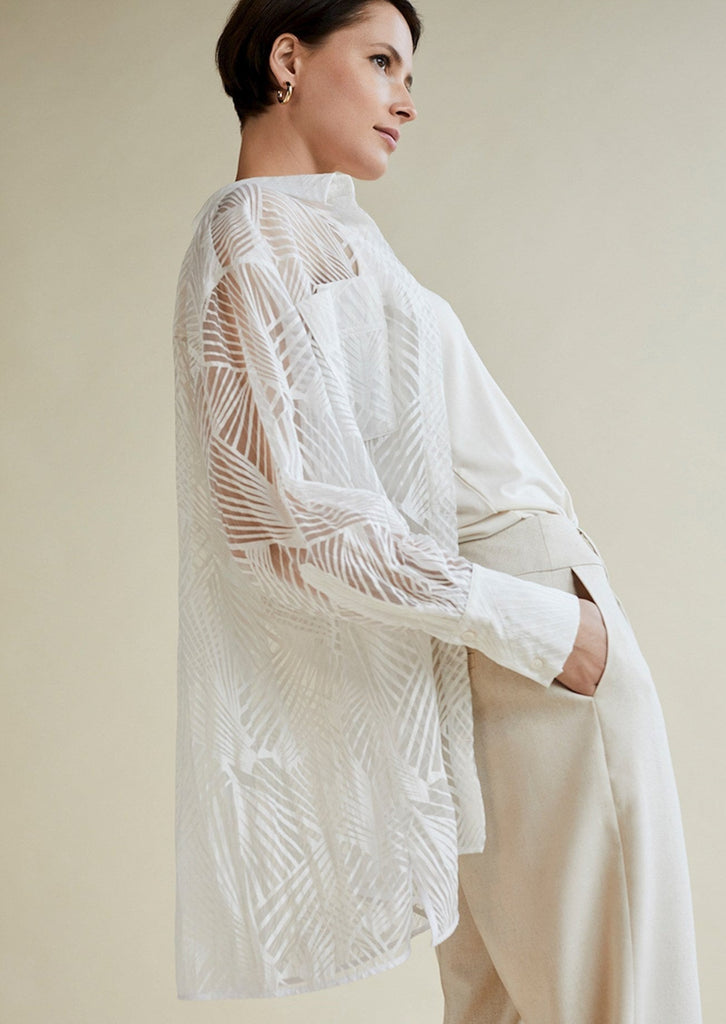 witte doorschijnende blouse simple