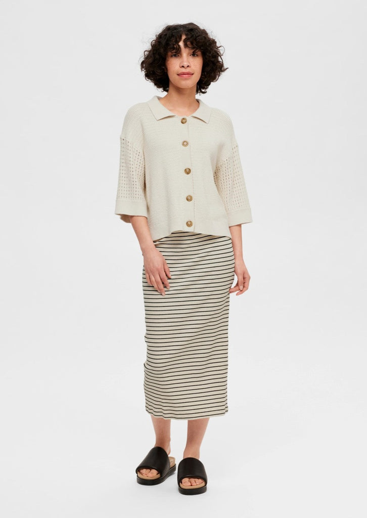 vestje beige korte mouwen selcted femme