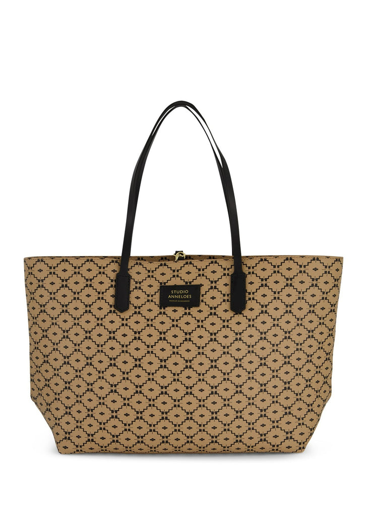 Shopper SA print dark sahara/black studio anneloes