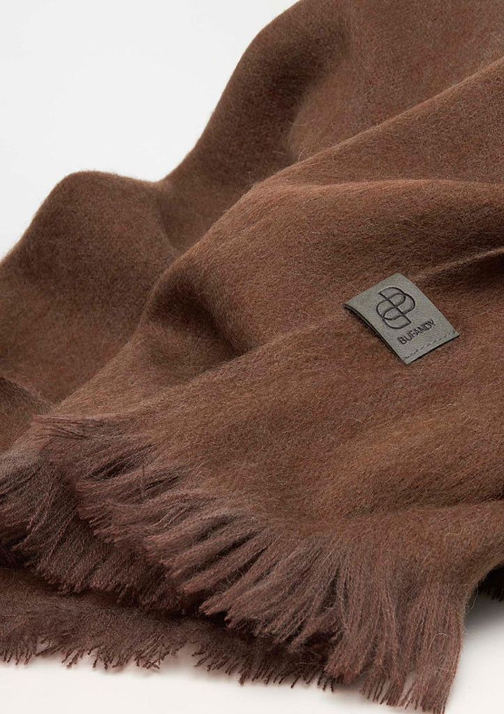 bruine sjaal alpaca wol bufandy