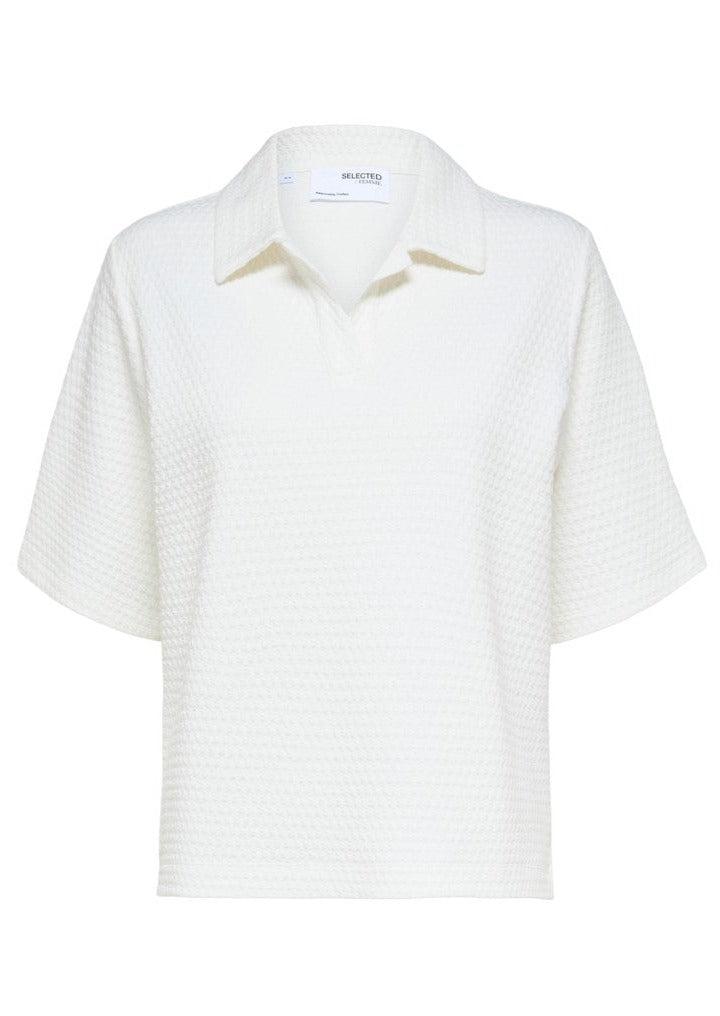 wit polo shirt selected femme