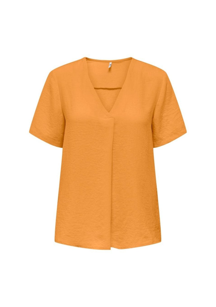 v hals blouse oranje jdy