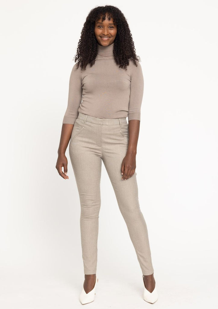 beige pantalon skinny five units