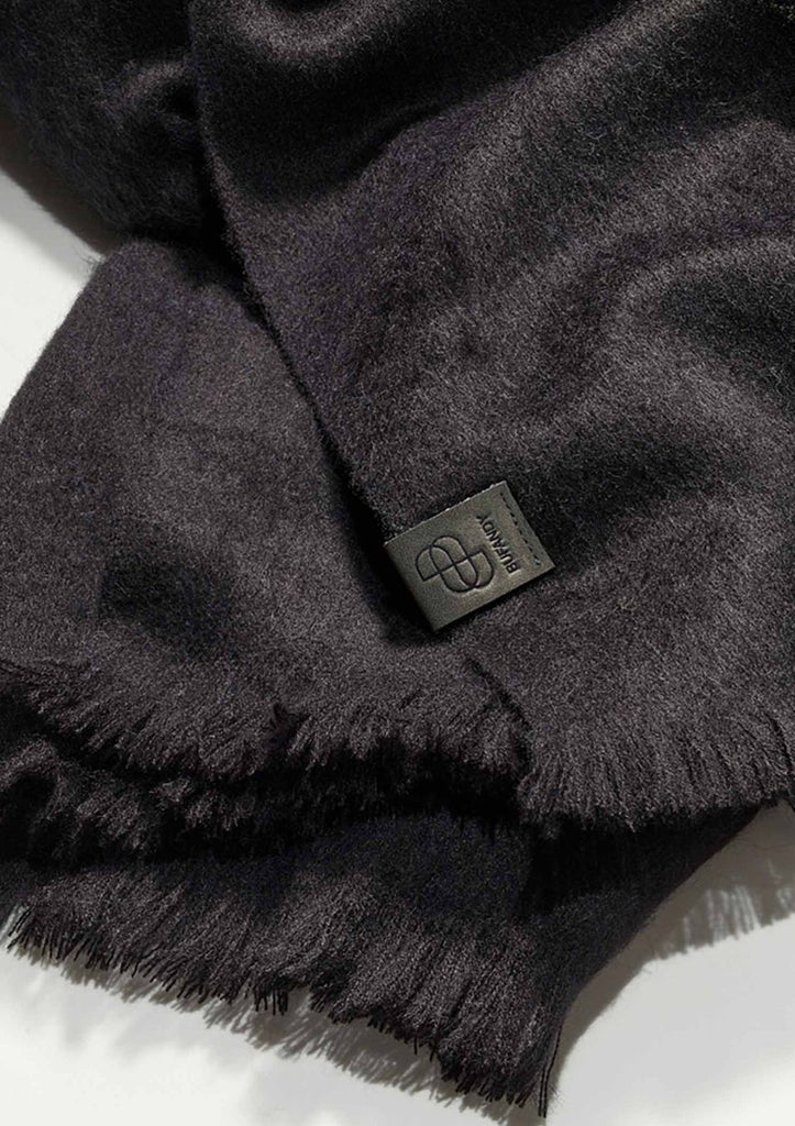 zwarte kleine sjaal alpaca wol bufandy