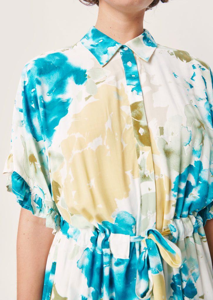 midi jurk multicolour print soaked in luxury