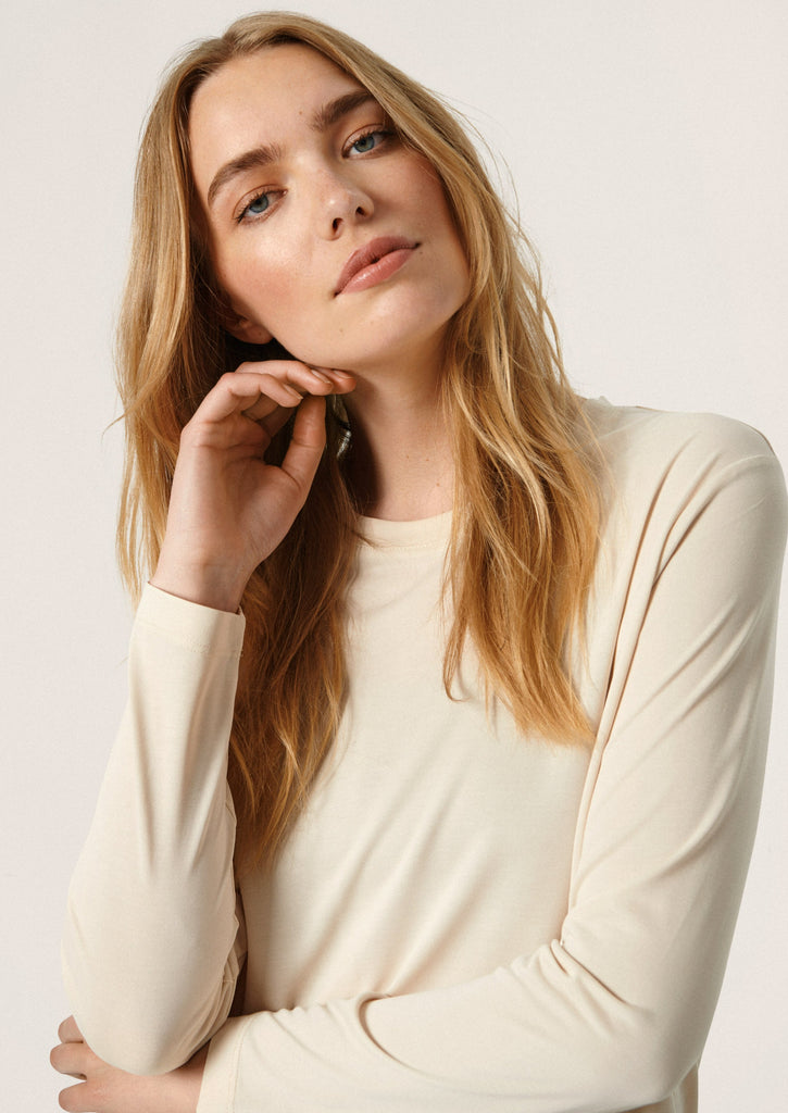 lange mouwen t shirt beige soaked