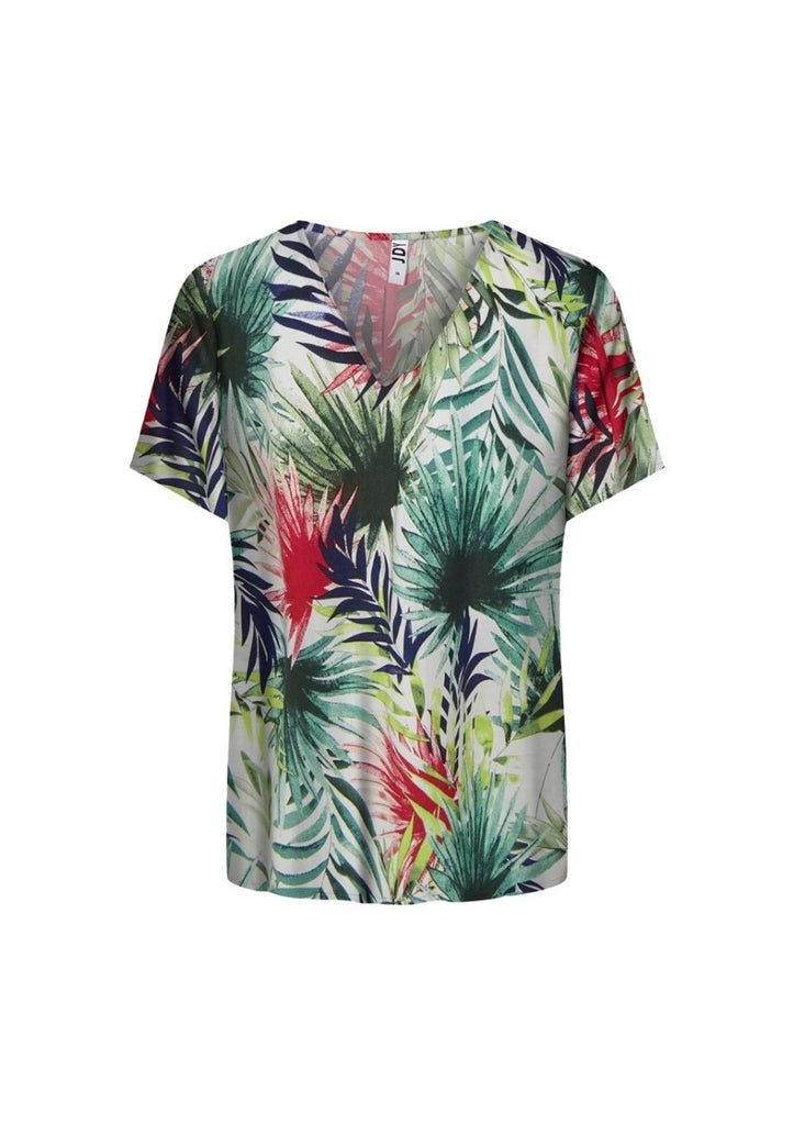 tropische print blouse v hals jdy