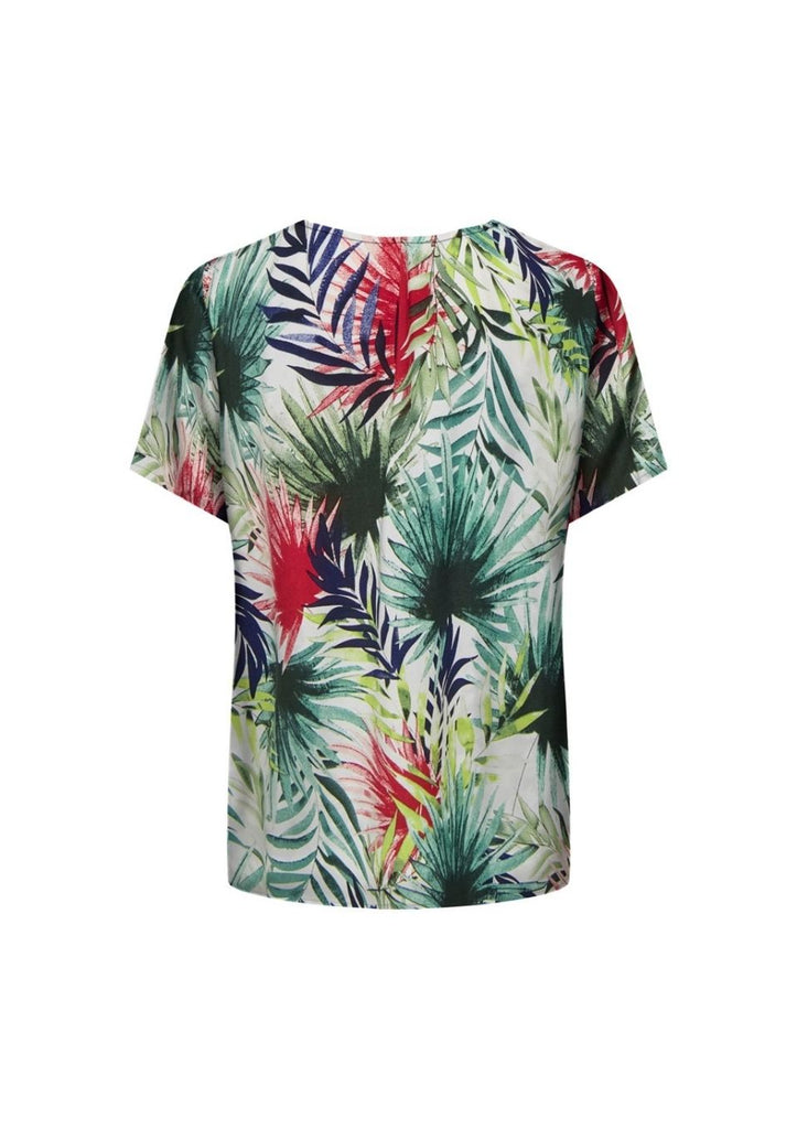tropische print blouse v hals jdy