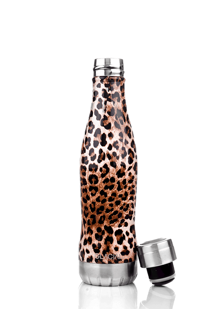 waterfles herbruikbaar leopard print glacial 400ml