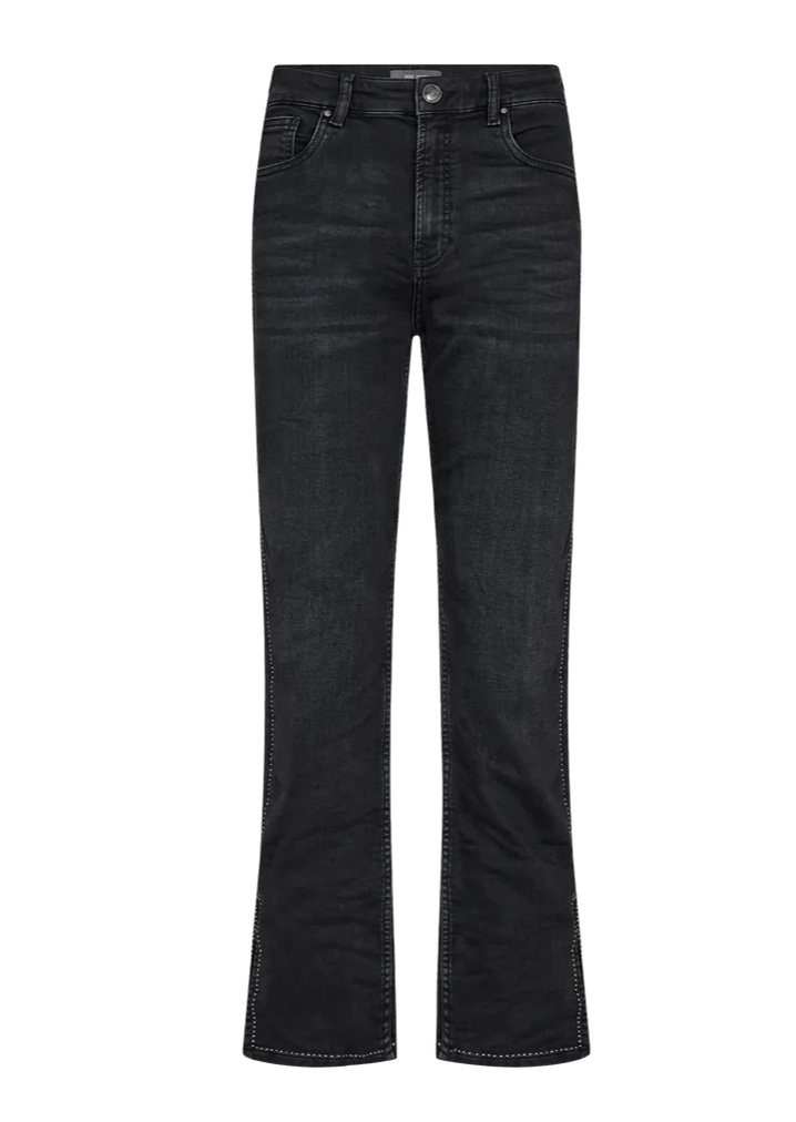 grijze kickflare jeans studs mos mosh