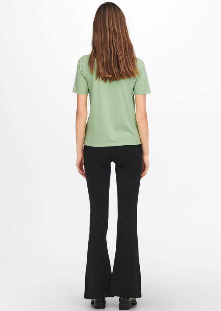 groen korte mouwen shirt v hals jdy