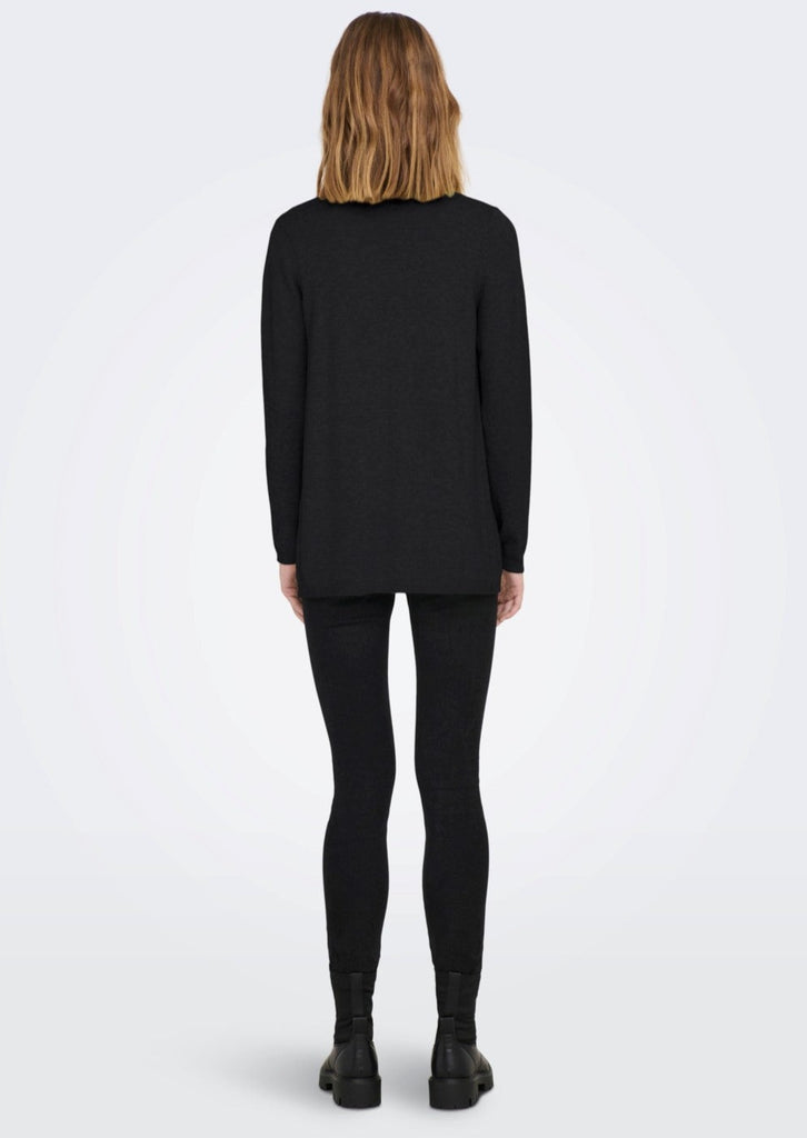 zwart gebreid vest midi lengte only