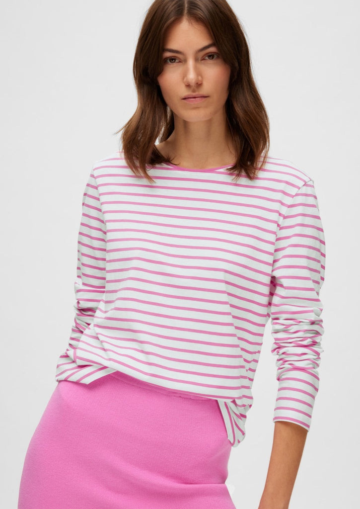 lange mouwen steep shirt roze wit selected femme